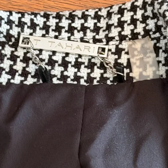 T Tahari Black and White Houndstooth Blazer - Picture 6 of 13